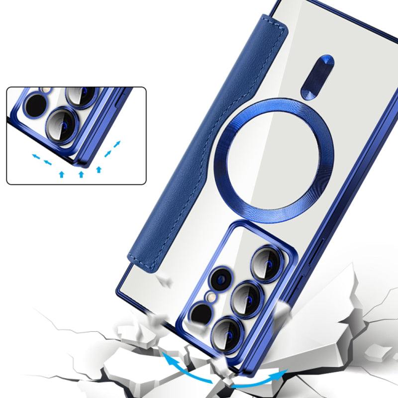 Sandsberg | Magnetic Samsung Flip Case | Leather Texture with Ring Holder