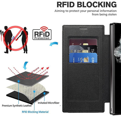 Sandsberg | Magnetic Samsung Flip Case | Leather Texture with Ring Holder