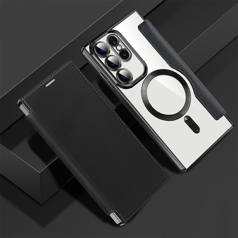 Sandsberg | Magnetic Samsung Flip Case | Leather Texture with Ring Holder