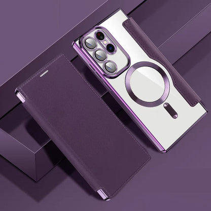 Sandsberg | Magnetic Samsung Flip Case | Leather Texture with Ring Holder
