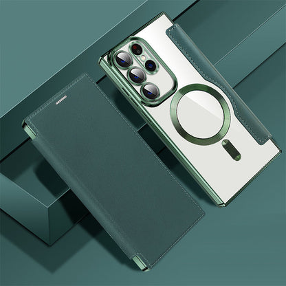 Sandsberg | Magnetic Samsung Flip Case | Leather Texture with Ring Holder