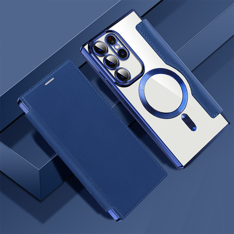 Sandsberg | Magnetic Samsung Flip Case | Leather Texture with Ring Holder