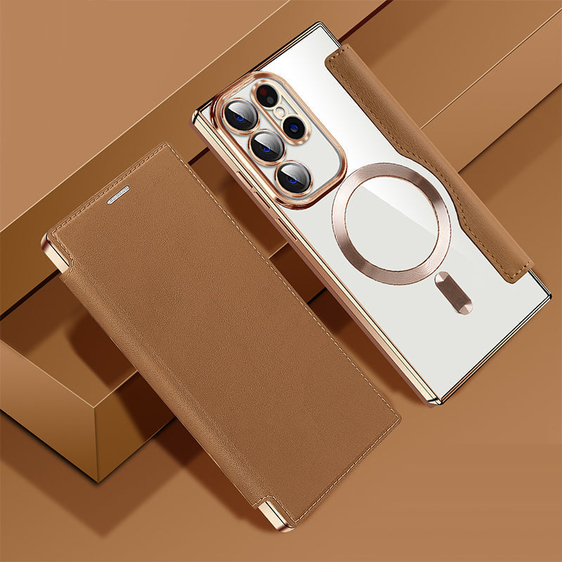 Sandsberg | Magnetic Samsung Flip Case | Leather Texture with Ring Holder