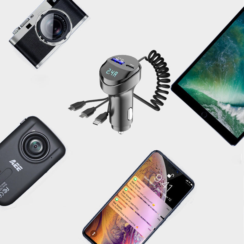 BowLift | Fast charging car adapter with 3-in-1 charging cable