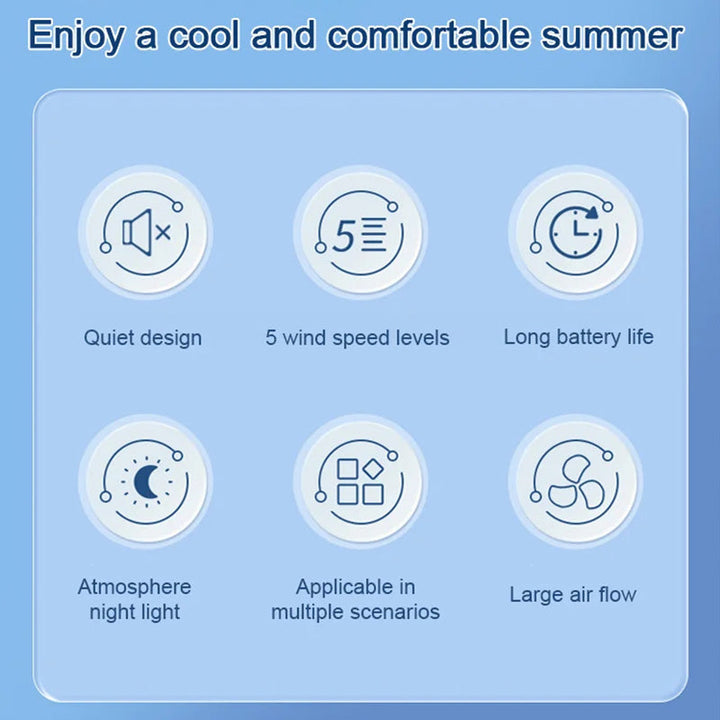 Rechargeable Clip-On Hanging Desk Air Conditioning Fan | Kalsten