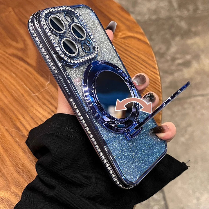 Kalsten | Phone Case with Mirror Magnetic Stand Glitter