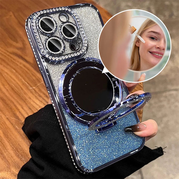 Kalsten | Phone Case with Mirror Magnetic Stand Glitter