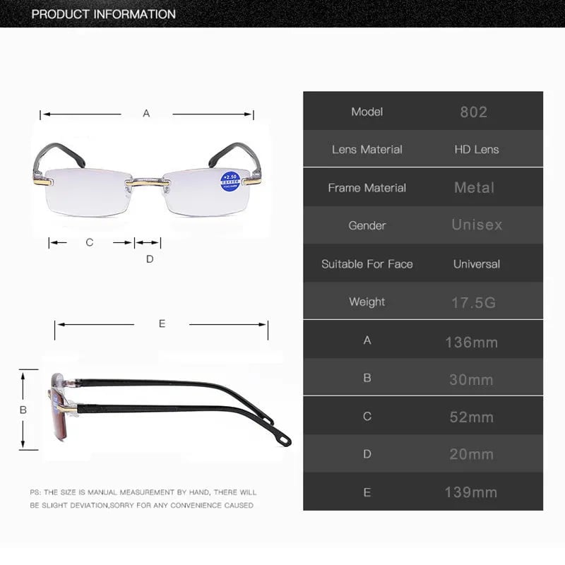 Kalsten | High Hardness Anti-Blue Progressive Distance and Near Range Dual-Use Reading Glasses