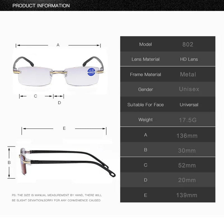 Kalsten | High Hardness Anti-Blue Progressive Distance and Near Range Dual-Use Reading Glasses