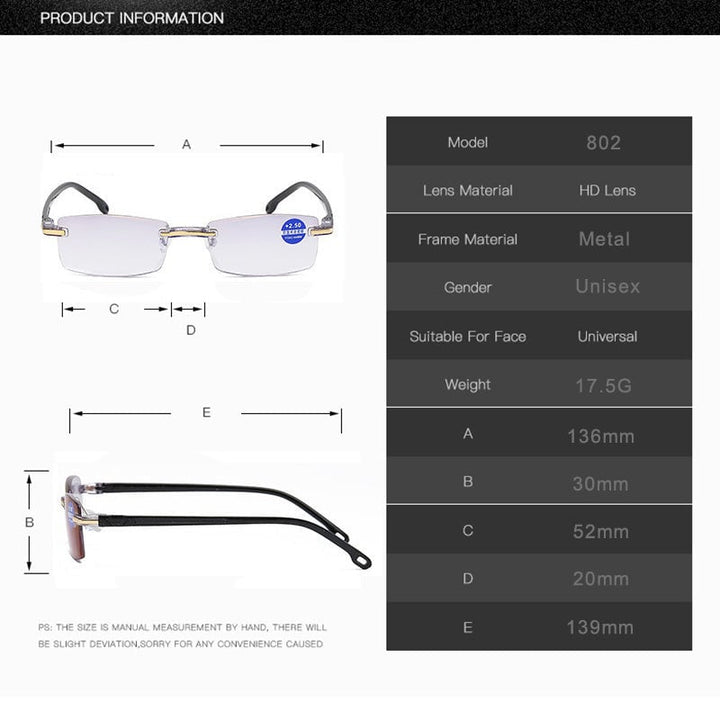 Kalsten | Viselio Intelligent Reading Glasses with Progressive Lenses | Ultralight & Blue Light Filter | For Near & Distant Vision | Titanium Frame TR90