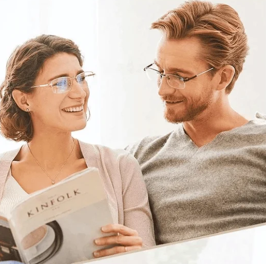 Kalsten | Viselio Intelligent Reading Glasses with Progressive Lenses | Ultralight & Blue Light Filter | For Near & Distant Vision | Titanium Frame TR90