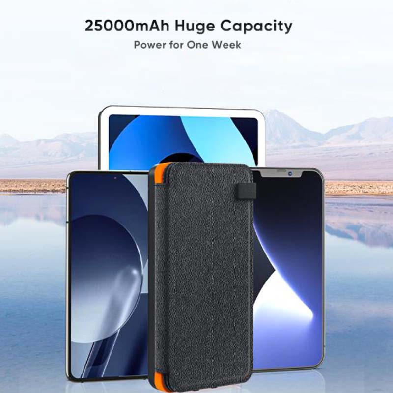 25000mAh High Capacity Solar Power Bank - Fast Charging