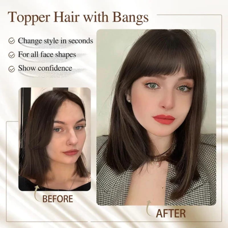 Kalsten | Natural Hairpiece with Bangs for Women