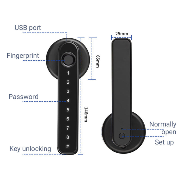 Kalsten | Fingerprint Smart door lock handle with Bluetooth APP control