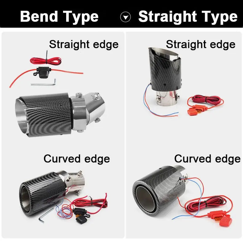 BowLift | LED exhaust pipe tip – carbon fiber with heat resistant flame effect