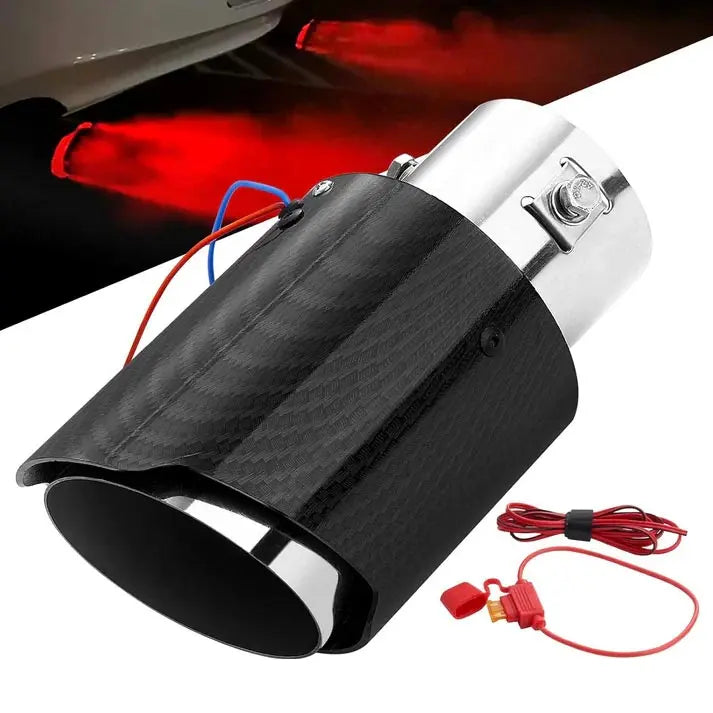 BowLift | LED exhaust pipe tip – carbon fiber with heat resistant flame effect