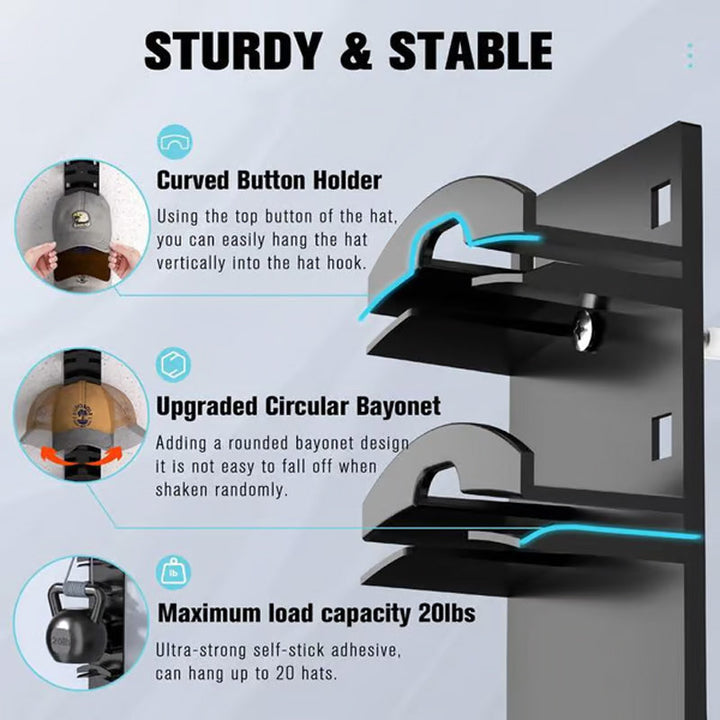Multi-Layer Hat Organizer for Caps – Dual Mount