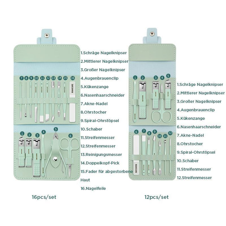 Nail Clipper Set portable 12/16 pieces with case | Kalsten