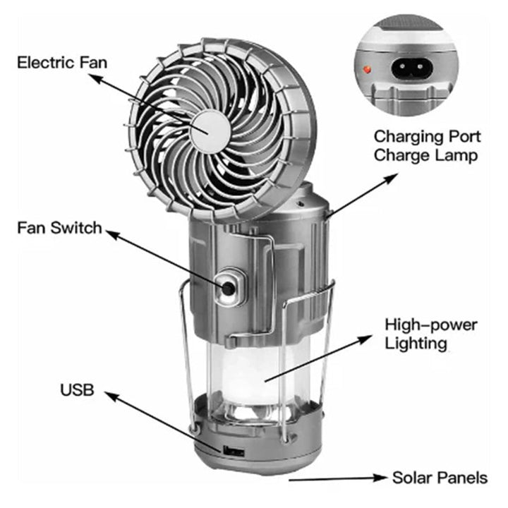 2-in-1 Adventure Solar Light & Portable Fan | Kalsten