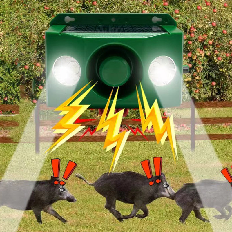 Kalsten | Solar Animal Repellent Device | Flashing LED & Sound Alarm | Outdoor Weather-Resistant