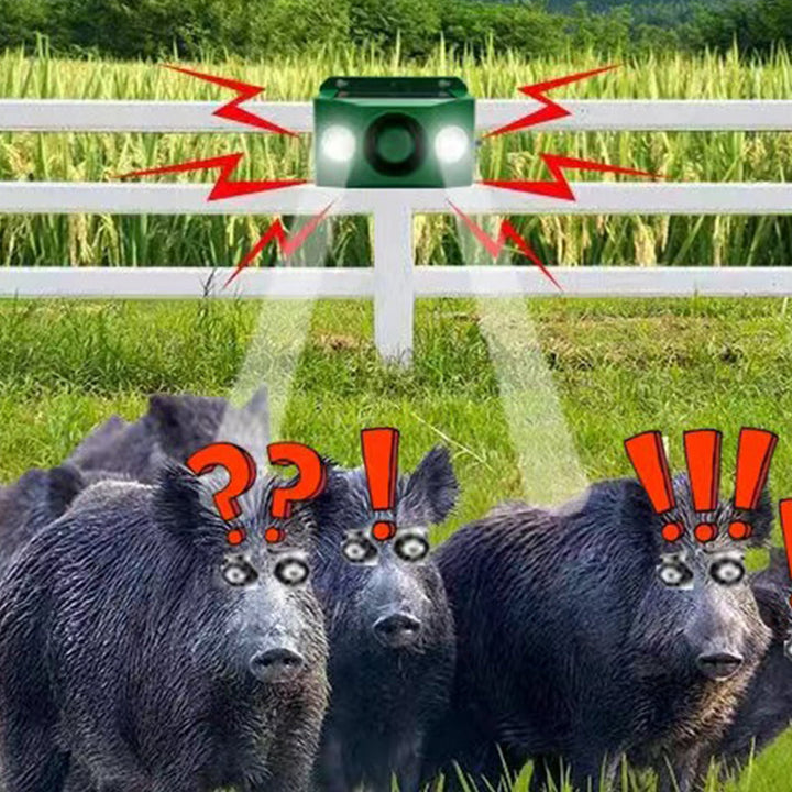 Kalsten | Solar Animal Repellent Device | Flashing LED & Sound Alarm | Outdoor Weather-Resistant