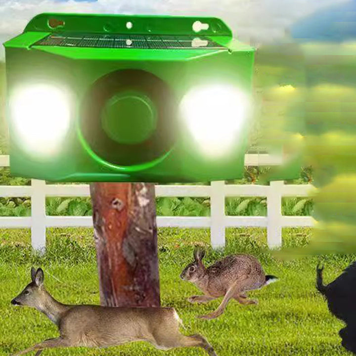Kalsten | Solar Animal Repellent Device | Flashing LED & Sound Alarm | Outdoor Weather-Resistant