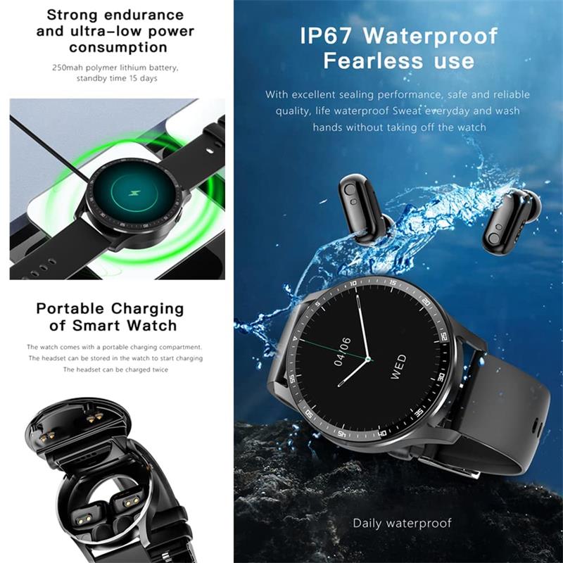 2-in-1 Smartwatch with integrated headphones | Kalsten