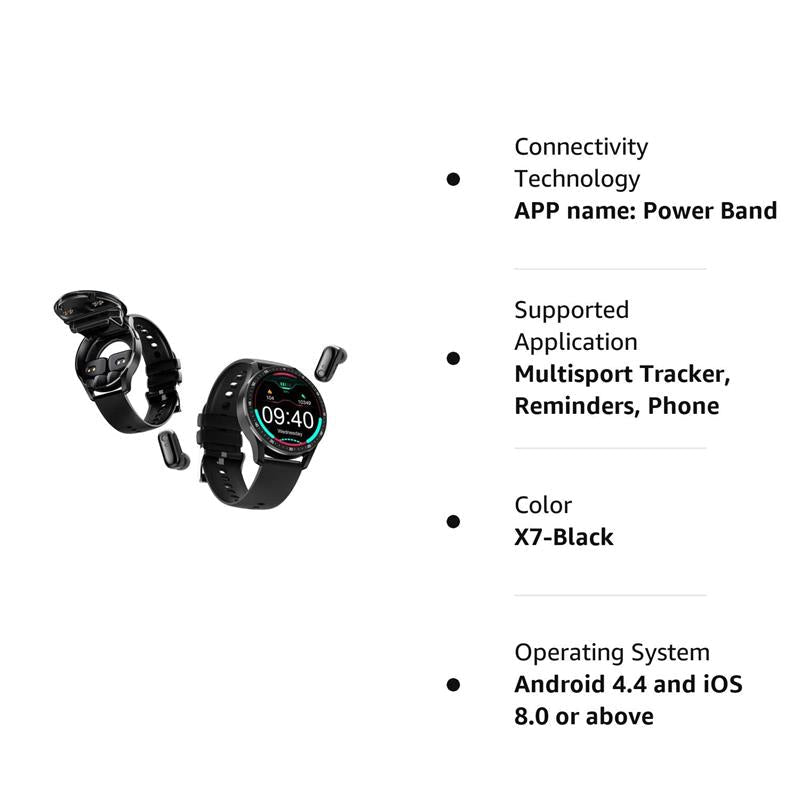 2-in-1 Smartwatch with integrated headphones | Kalsten