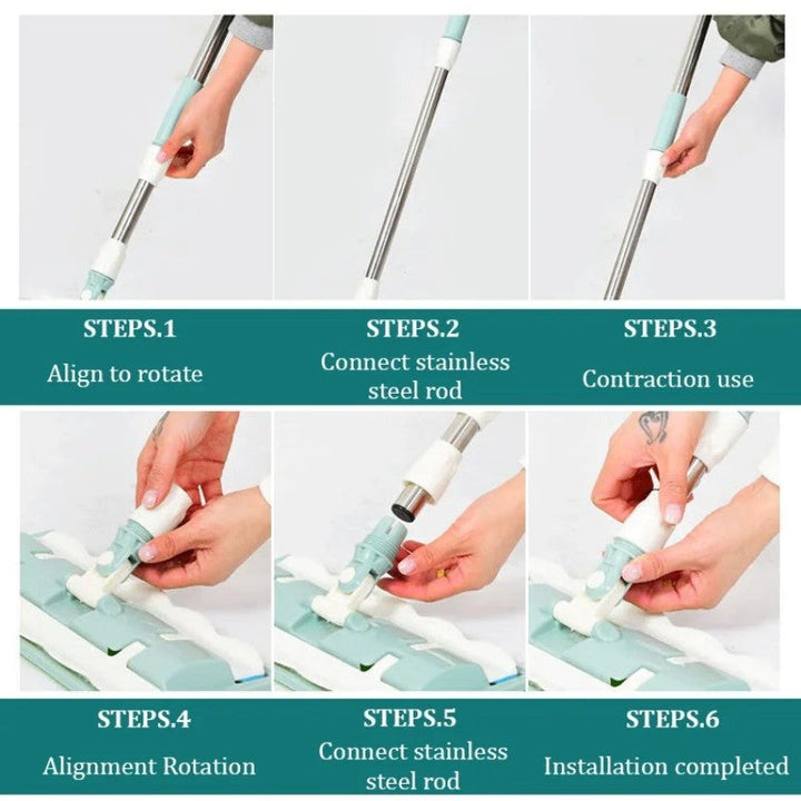 FlexiClean Floor Mop with Telescopic Handle & Microfiber | Kalsten