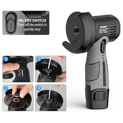 BowLift | 12V Mini Angle Grinder with Cutting Disc