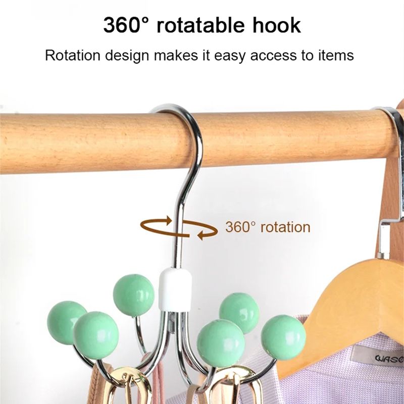 Kalsten | 360° rotatable multifunctional storage hanger with 6 hooks