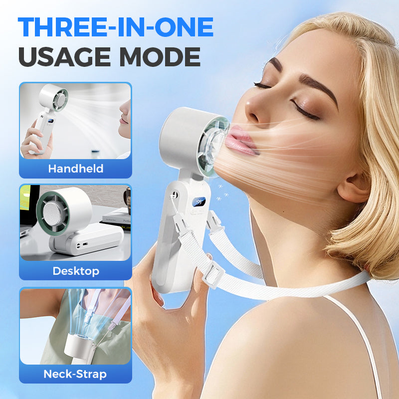 Personal Misting Fan for Outdoor Sports, Travel & Gym | Rechargeable, 3 Speeds, Instant Cooling Relief | Kalsten