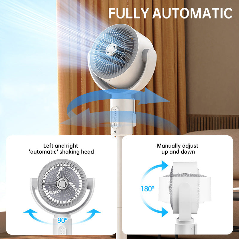 Motor stand fan, 20dB very quiet fan, 30m throw distance, 2465m³/h air volume, fan with remote control & cooling | Kalsten