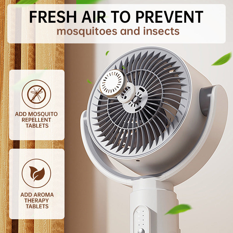 Motor stand fan, 20dB very quiet fan, 30m throw distance, 2465m³/h air volume, fan with remote control & cooling | Kalsten