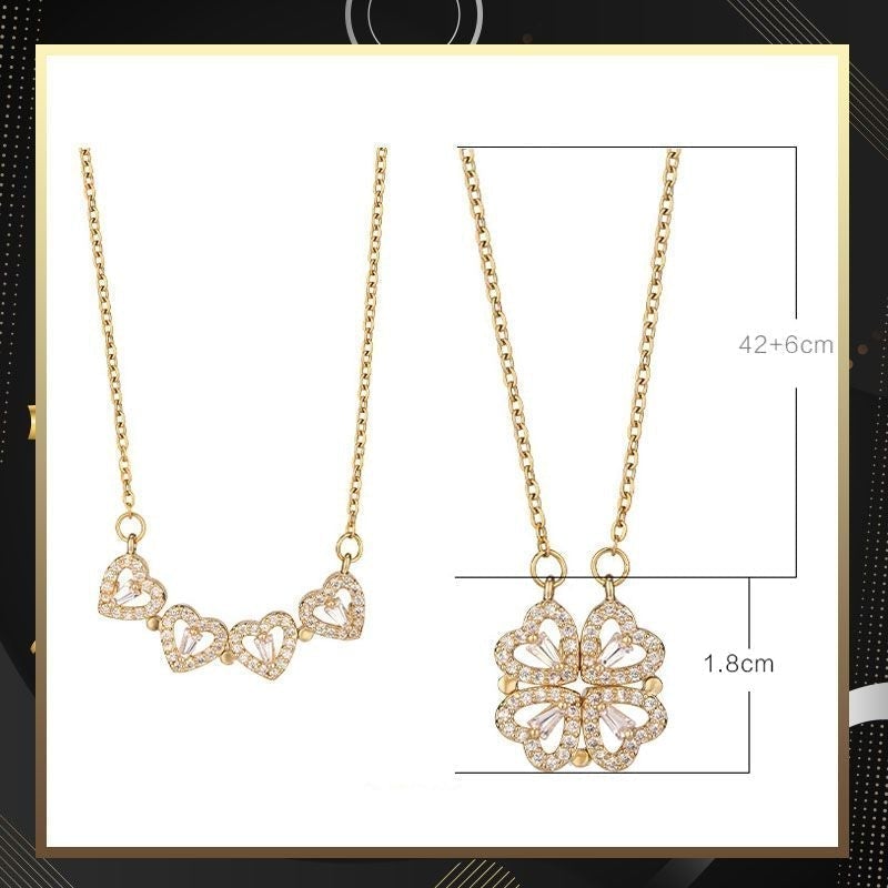 Kalsten | Heart-shaped necklace with four leaves