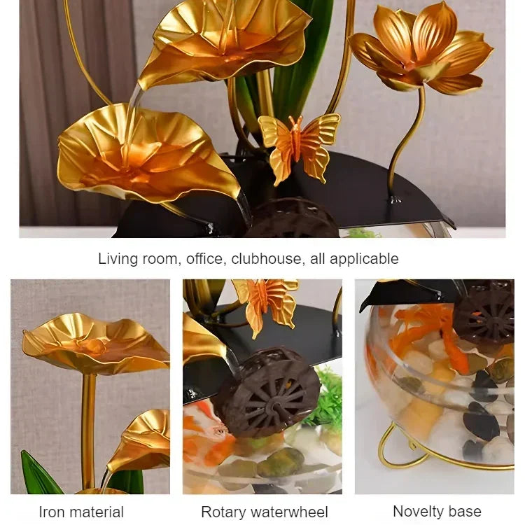 Kalsten | Luxurious creative lotus fish bowl decoration