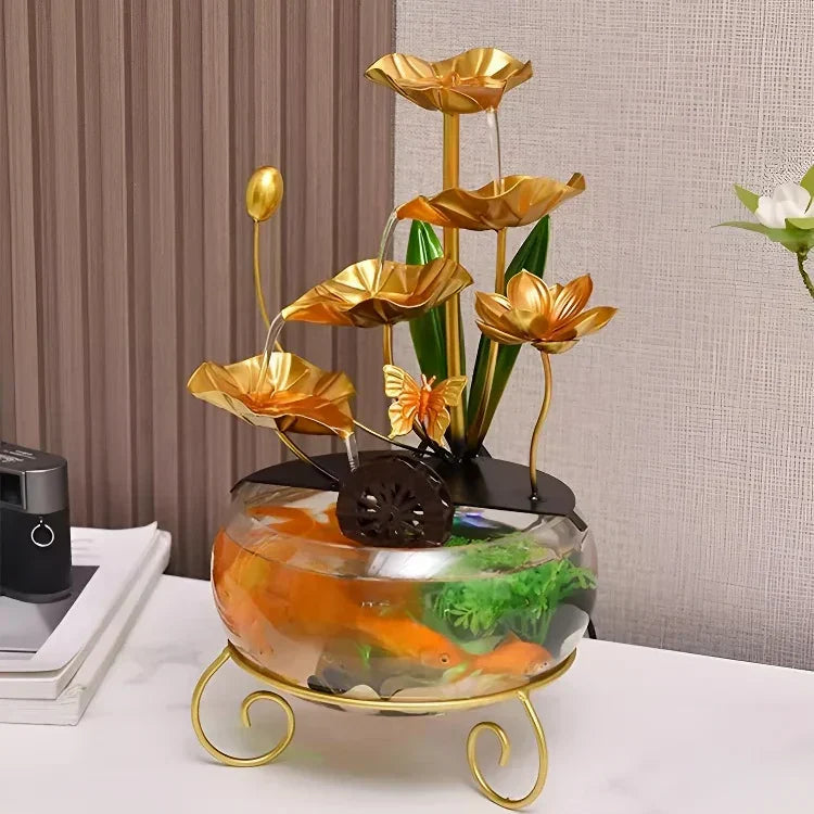 Kalsten | Luxurious creative lotus fish bowl decoration