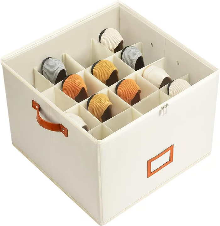 Foldable shoe box made of fabric with lid | Kalsten