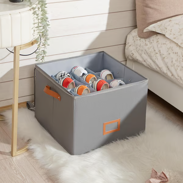 Foldable shoe box made of fabric with lid | Kalsten