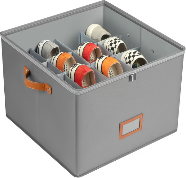 Foldable shoe box made of fabric with lid | Kalsten