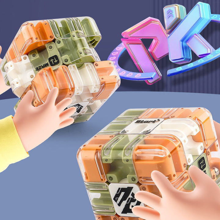 3D labyrinth cube with metal ball | Kalsten