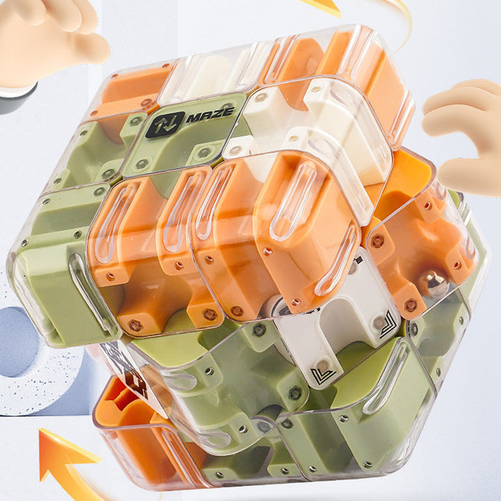 3D labyrinth cube with metal ball | Kalsten