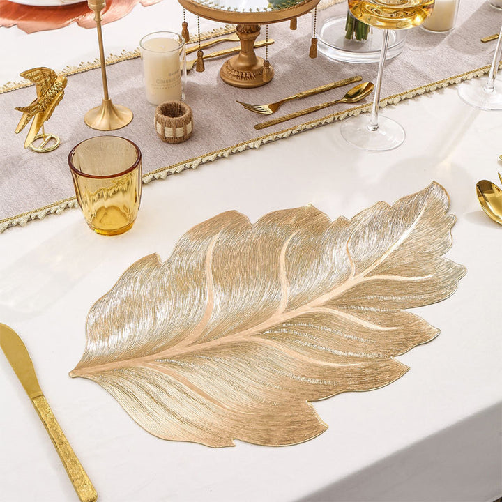 Gold Leaf Luxury Placemat – 3D Elegant Table Mat made of PVC | Kalsten