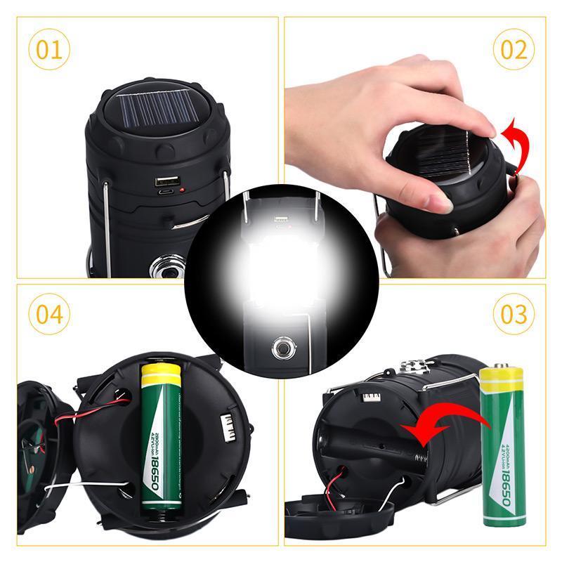 3-in-1 LED camping lantern with flickering flame | Kalsten