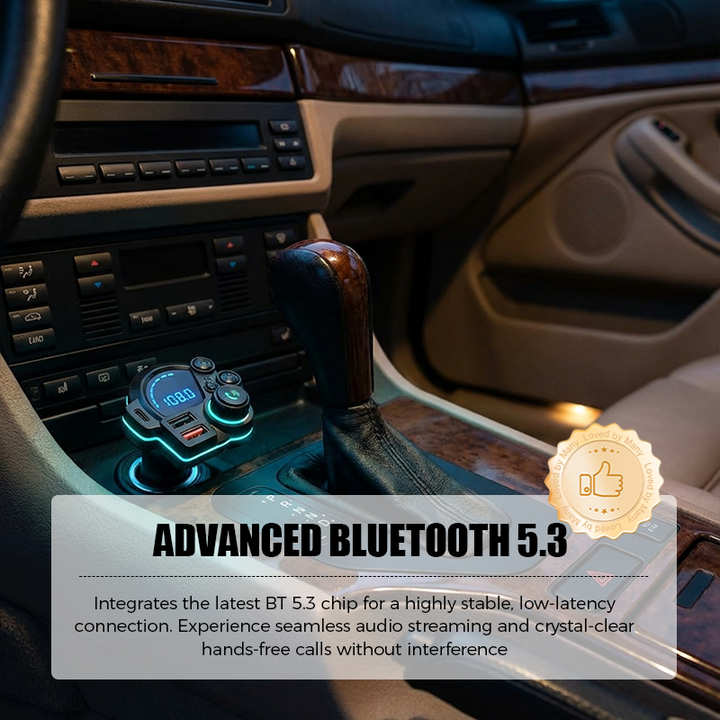 Car FM Transmitter Bluetooth 5.3 Dual-USB | Kalsten