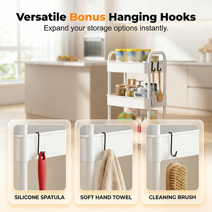 Mobile Kitchen Shelf Organizer with Wheels | Kalsten