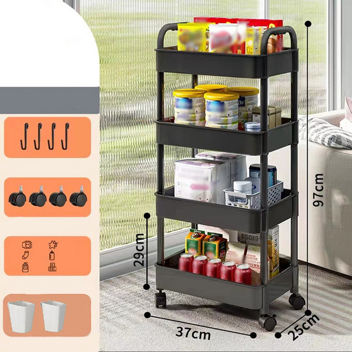 Mobile Kitchen Shelf Organizer with Wheels | Kalsten
