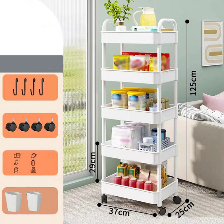 Mobile Kitchen Shelf Organizer with Wheels | Kalsten
