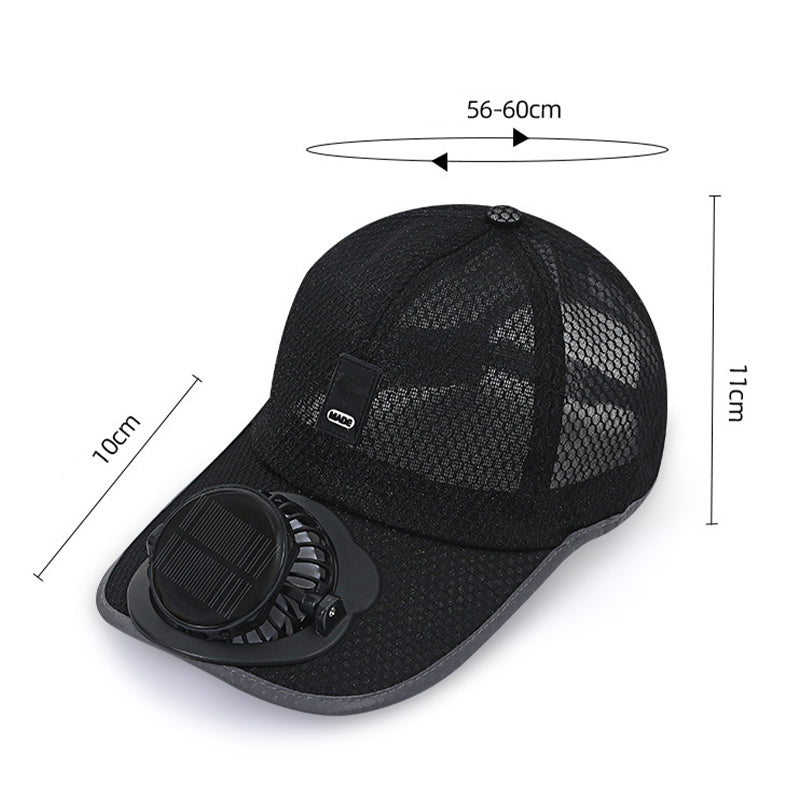 Breathable Sun Hat Baseball Cap with Built-in Solar Cooling Fan | Kalsten