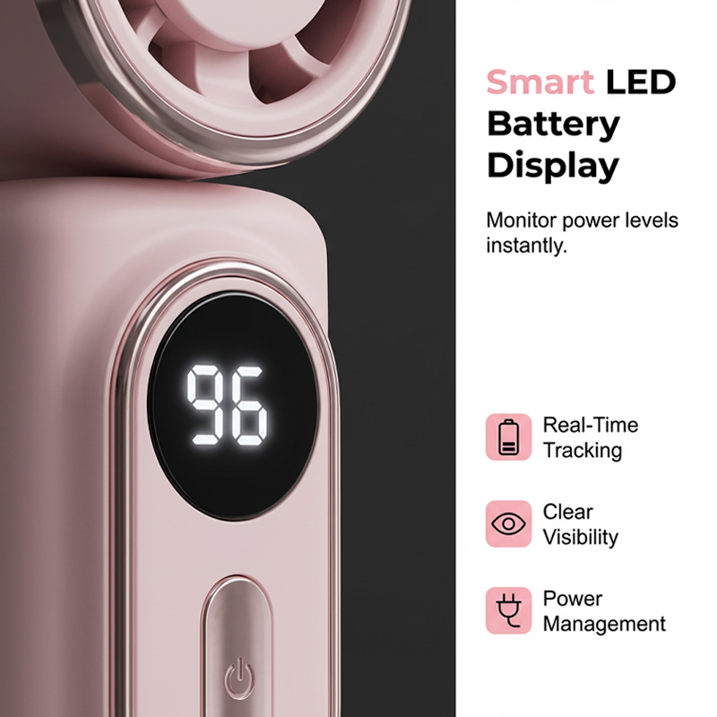 Portable Clip-On Fan with LED Display | Kalsten